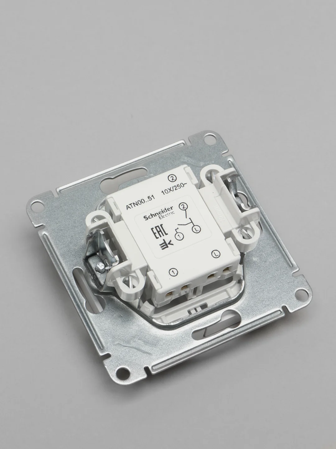Выключатель двухклавишный Schneider Electric AtlasDesign, механизм, белый, ATN000151