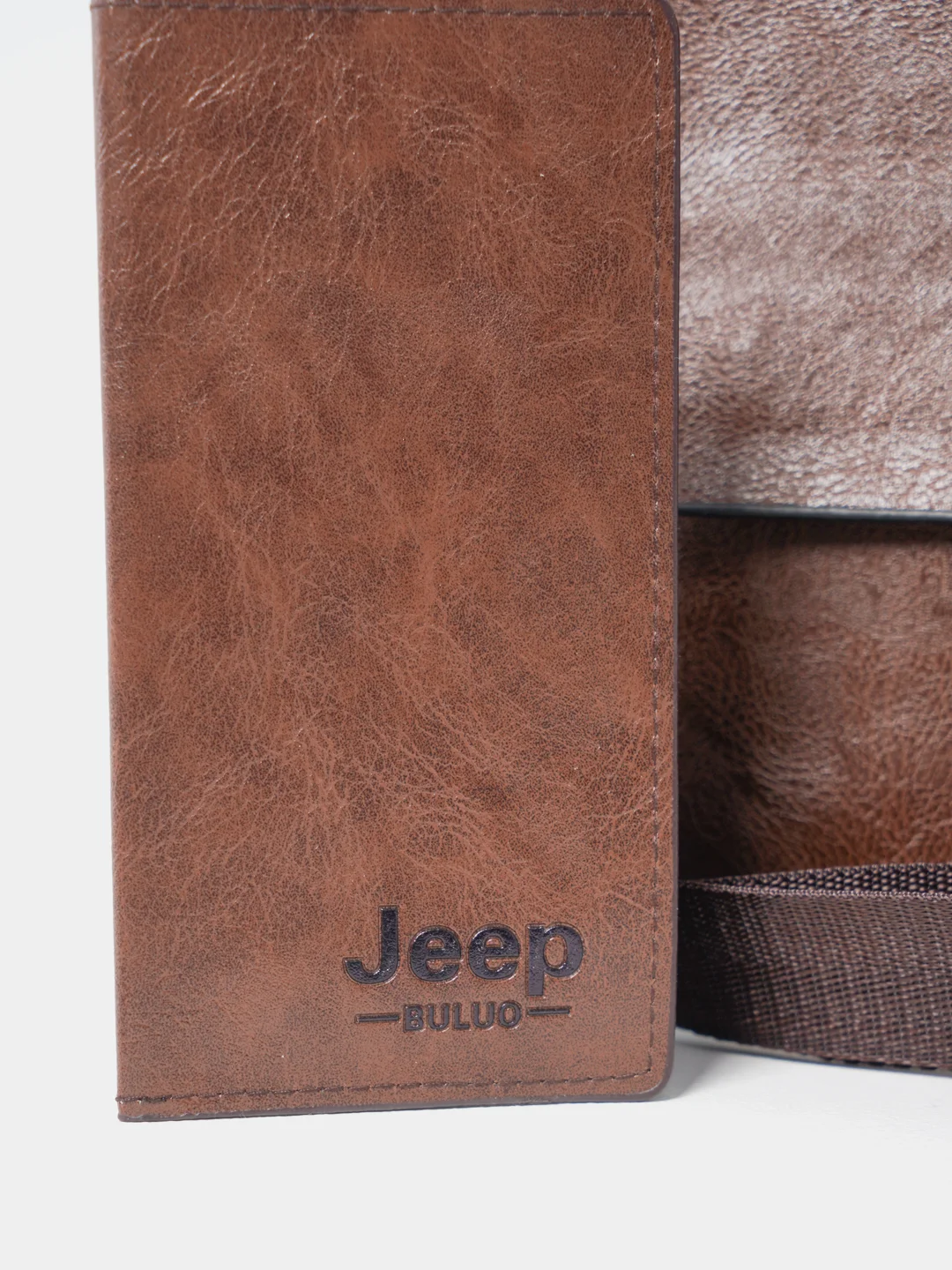 Коричневый сумка-планшет мужская для документов с портмоне Jeep Buluo,через плечо