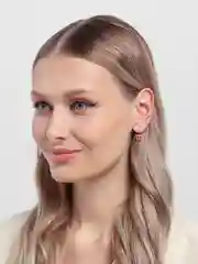 Розовый серьги с цветным камнем