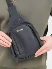 Черный сумка через плечо, спортивная, soft touch, унисекс