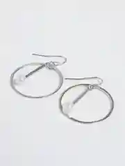 Серебряный серьги круг с жемчужиной