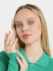Серебряный кольцо Круг с кристаллами