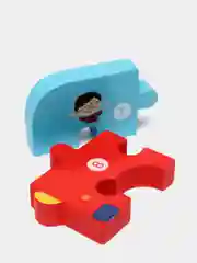 Синий деревянный пазл / 3D Пазл / Головоломка / Монтессори / Динозавры / Животные / Транспорт