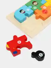 Синий деревянный пазл / 3D Пазл / Головоломка / Монтессори / Динозавры / Животные / Транспорт