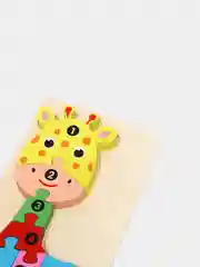 Желтый деревянный пазл / 3D Пазл / Головоломка / Монтессори / Динозавры / Животные / Транспорт