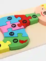 Желтый деревянный пазл / 3D Пазл / Головоломка / Монтессори / Динозавры / Животные / Транспорт