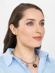 Серебряный цепочка на шею женская "Цветок"