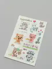 Бежевый татуировки "Единороги, мультяшные животные", 12*7,5 см