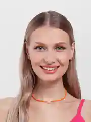 Оранжевый чокер из жемчуга и бисера/ колье/ цепочка/ нитка из бисера