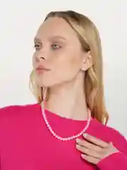 Розовый бусы из искусственного жемчуга