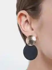 Черный серьги текстурные "Леди"