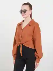 Рубашка женская на завязках Basic под брюки, джинсы, топ, майку