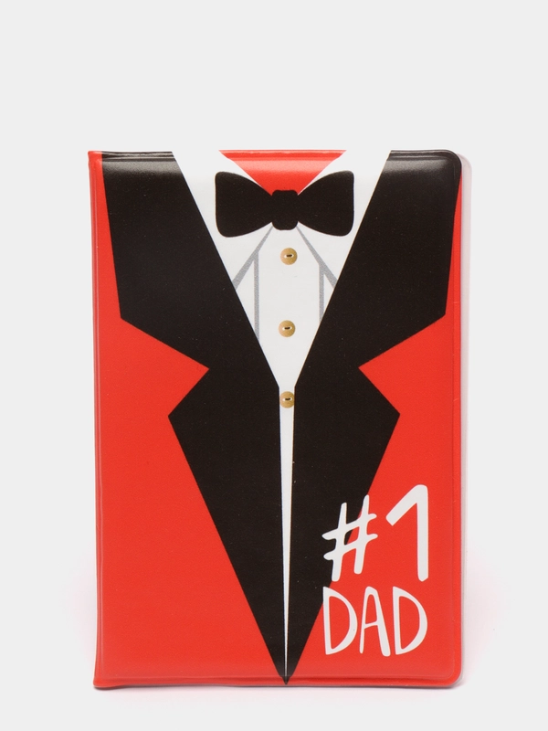 Обложка для паспорта, цвет красный, №1 Dad