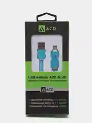 Голубой кабель для зарядки Apple iPhone, iPad, iPod Lightning USB, 1 м, Android Type-C