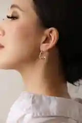 Золотой женские серьги геометрия