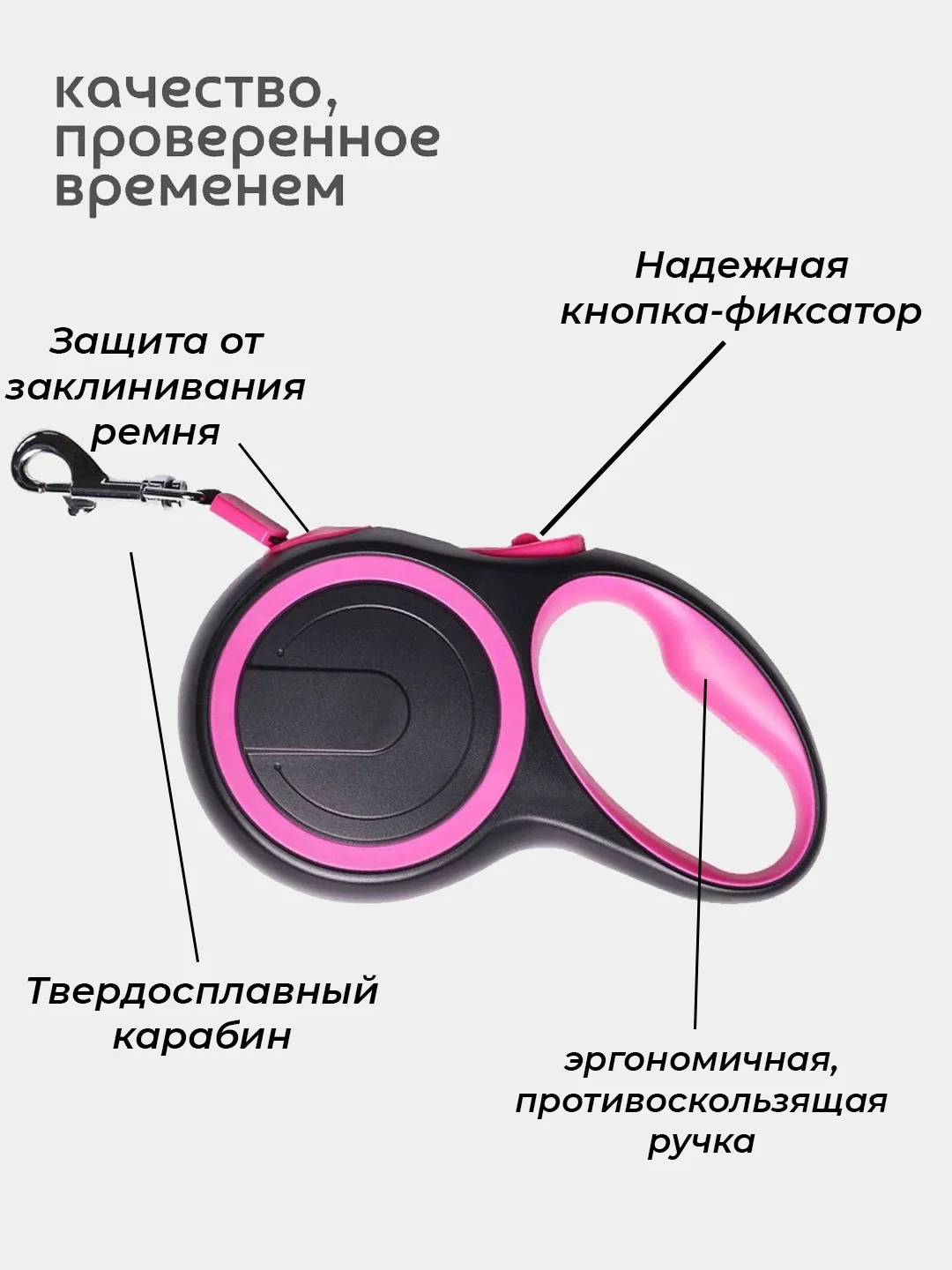Прочный поводок-рулетка для выгула мелких и средних пород собак