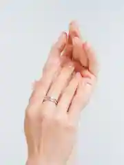 Серый женские кольца с листьями, луной, треугольниками