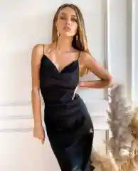Черный платье нарядное вечернее "Ева"