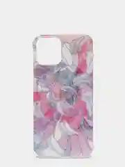 Фиолетовый чехол для iPhone 12/12 Pro/12 Mini с цветочным узором, блестки