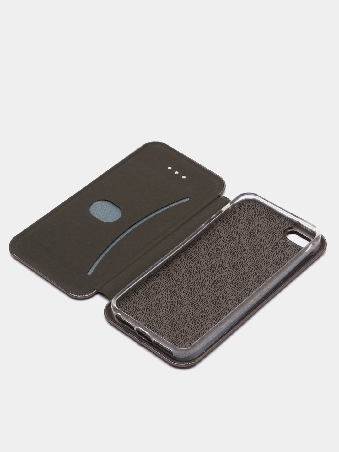 Серебряный чехол-книжка на Apple iPhone 5 / 5s / SE
