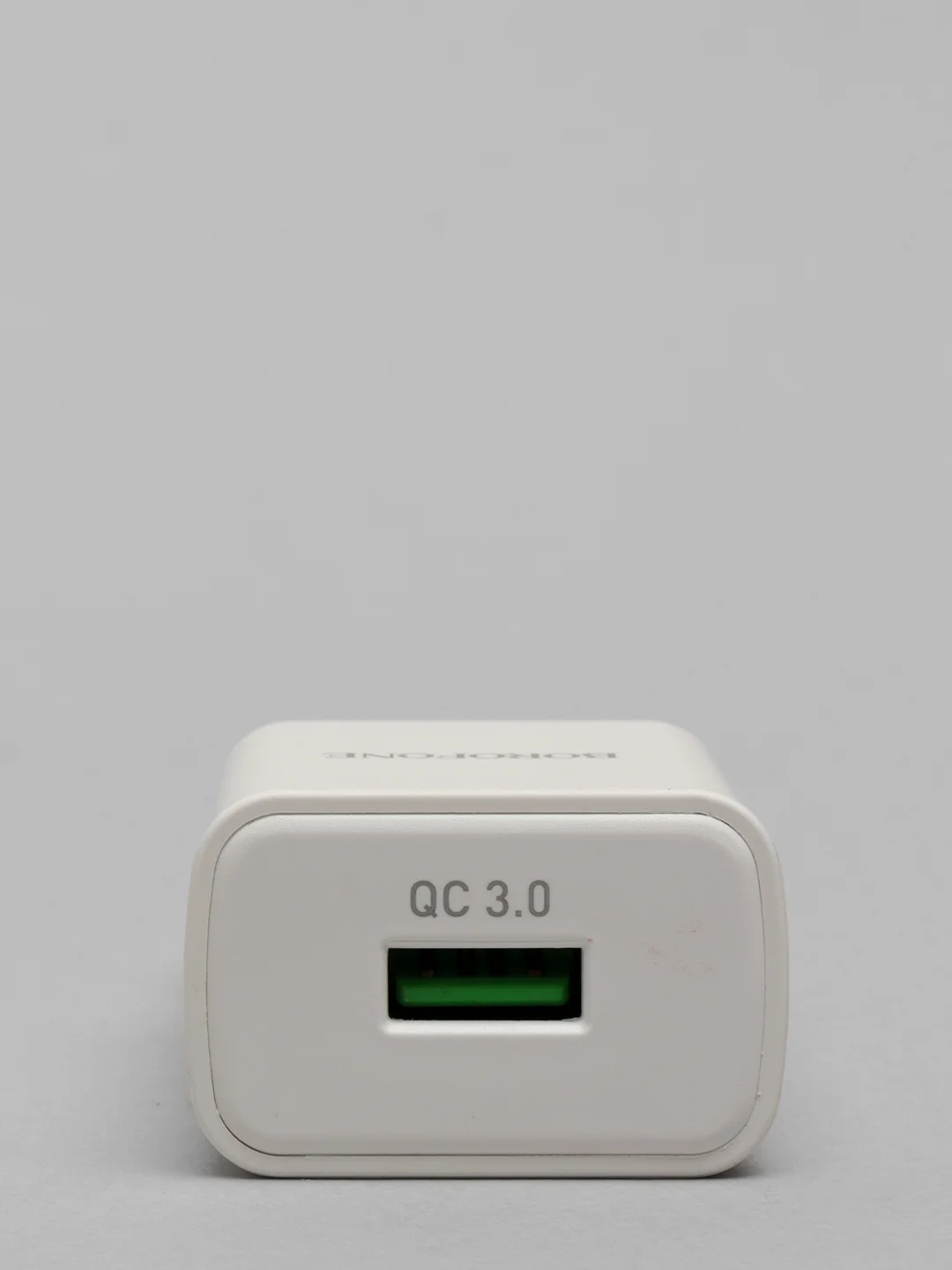 Белый зарядное устройство Borofone BA59A (1xUSB, QC 3.0, 18W+ опц.кабель Micro-USB или Type-C)