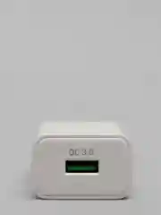 Белый зарядное устройство Borofone BA59A (1xUSB, QC 3.0, 18W+ опц.кабель Micro-USB или Type-C)