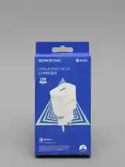 Белый зарядное устройство Borofone BA59A (1xUSB, QC 3.0, 18W+ опц.кабель Micro-USB или Type-C)