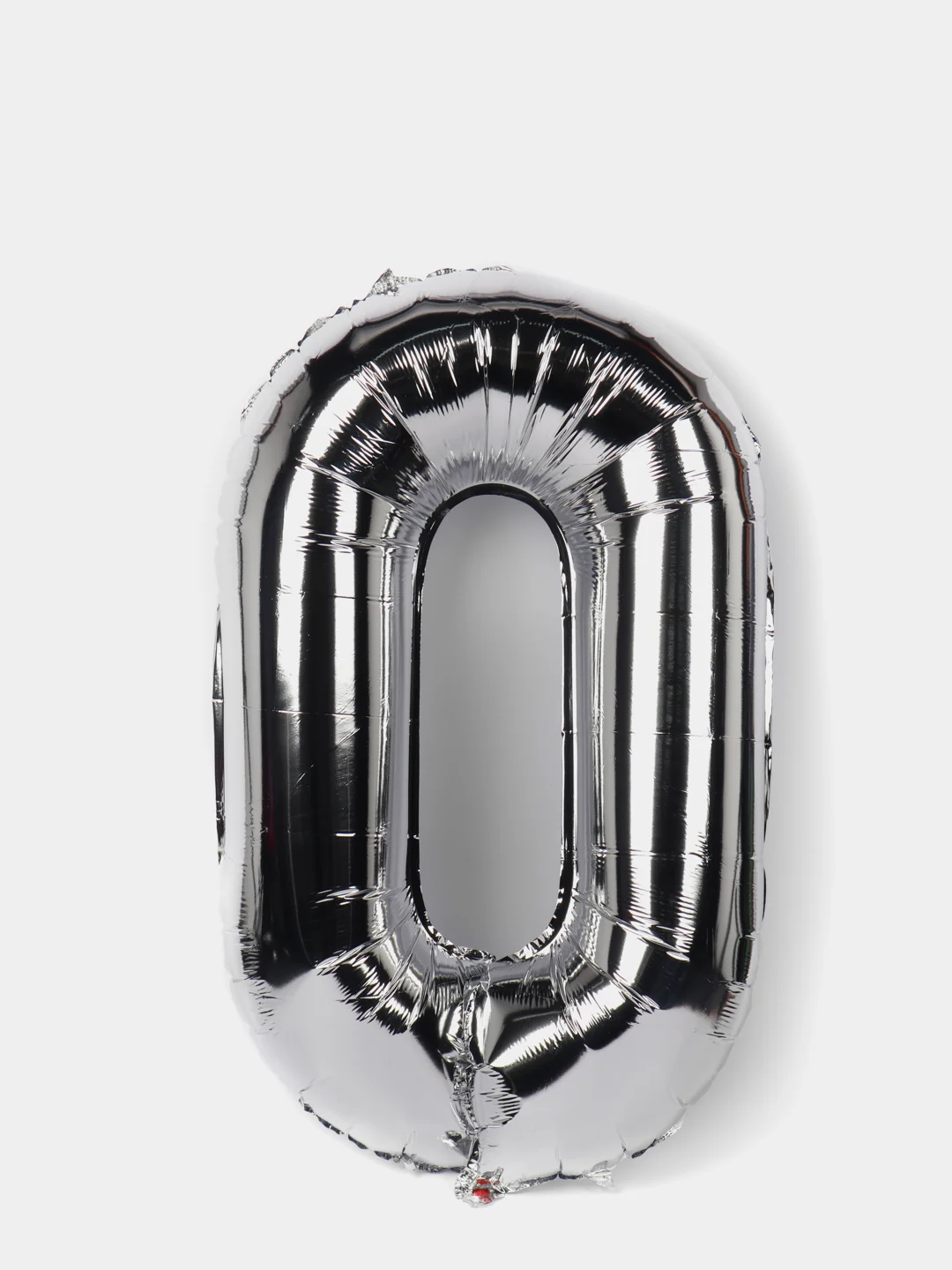 Серебряный большой воздушный шар "Цифра", 102-106 см, 40 дюймов, хром все цвета, фольгированный, свечи