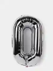 Серебряный большой воздушный шар "Цифра", 102-106 см, 40 дюймов, хром все цвета, фольгированный, свечи