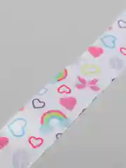 Белый лента атласная "Сердечки. Бантики", 2,5 см х 2 метра
