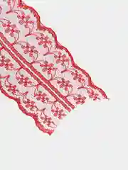 Коралловый меланж кружевная лента. Капрон. Кружево