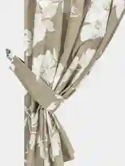 Бежевый меланж комплект штор для кухни Altali, с подхватами, хлопок, 2 штуки, короткие, 138 x 180 см
