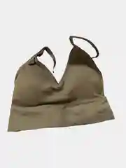 Бежевый топ женский базовый, спортивный, бюстгальтер, топ кроп