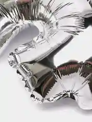 Серебряный воздушный шар "Цифра 6" 40-100 см, фольгированные