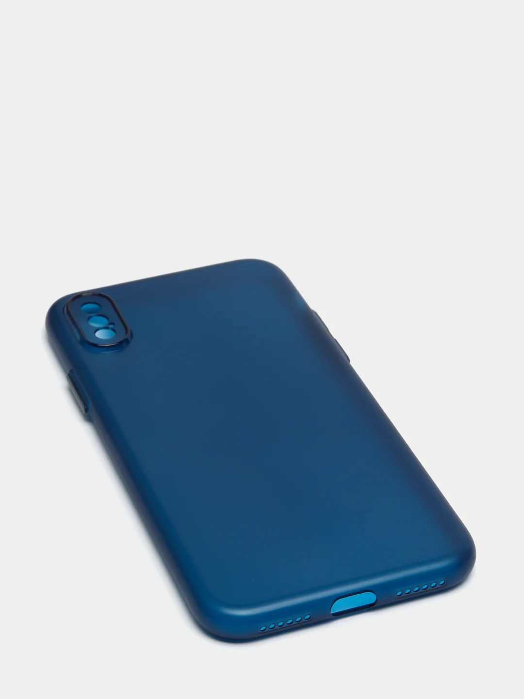 Темно-синий чехол для iPhone 11, 7, 8, 7+, 8+, XR, 12, 12 Pro, 13, 13 Pro  матовый, мягкий