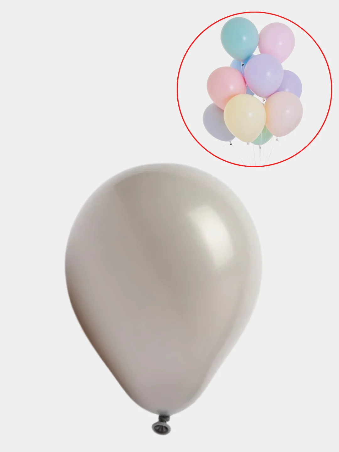 Серый воздушный шар Макарун, Макарон, 10 шт