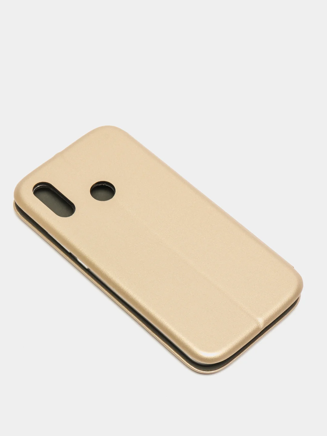 Золотой чехол-книжка на Huawei P20 Lite 2018, Хуавей П20 Лайт 2018