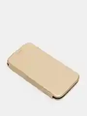 Золотой чехол-книжка на Huawei P20 Lite 2018, Хуавей П20 Лайт 2018
