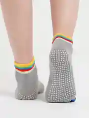 Серый носки короткие, спортивные, для йоги