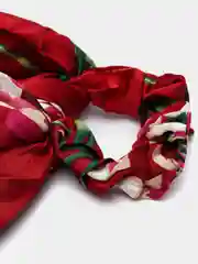 Багровый резинка для волос атласная с платком