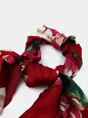 Багровый резинка для волос атласная с платком
