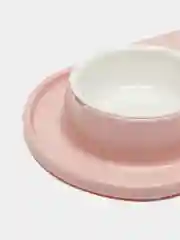 Розовый миска для животных, кошек и собак двойная на подставке / поилка для кошек