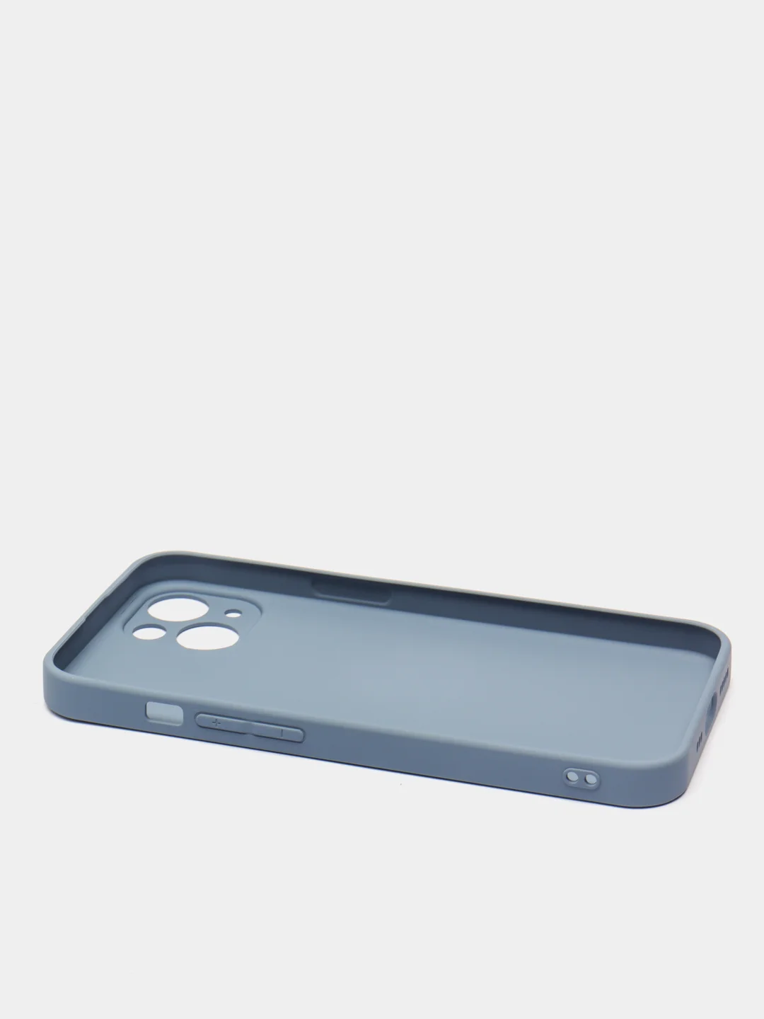 Небесно-голубой чехол силиконовый со стеклянной панелью для iPhone 13