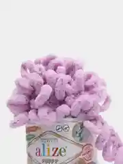 Сиреневый пряжа Alize Puffy, петельки большие, микрополиэстер, 100 г, 9 м