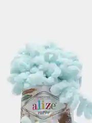 Мятный пряжа Alize Puffy, петельки большие, микрополиэстер, 100 г, 9 м