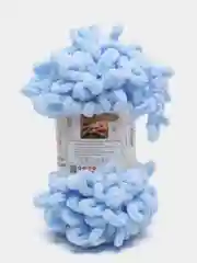 Светло-синий пряжа Alize Puffy, петельки большие, микрополиэстер, 100 г, 9 м