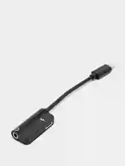 Черный переходник адаптер 2в1 для наушников AUX аукс 3.5 мм и Lightning iPhone на айфон