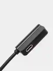 Черный переходник адаптер 2в1 для наушников AUX аукс 3.5 мм и Lightning iPhone на айфон