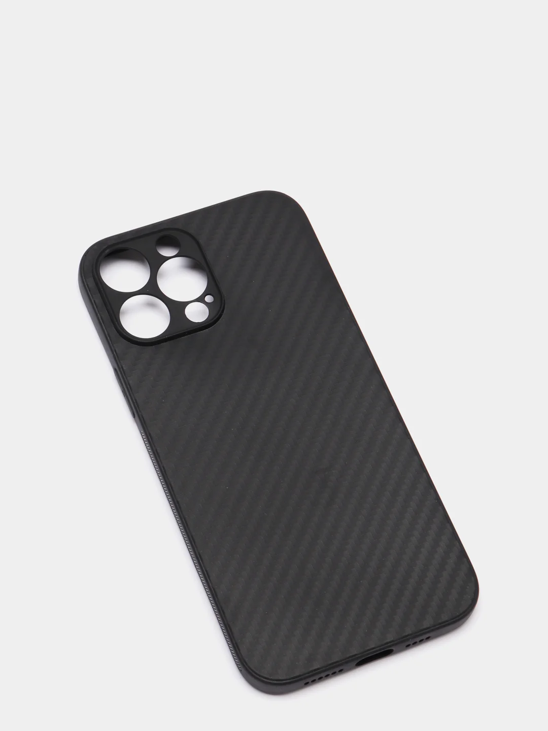 Чехол для iPhone 13 / 13PRO / 13PROMAX с защитой камеры, карбон , черный