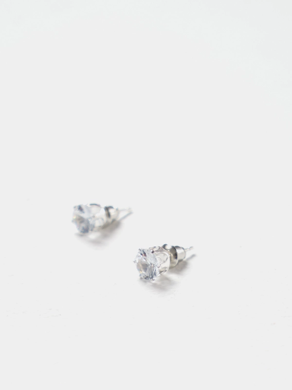 Серьги-гвоздики со стразой из циркона, 6 размеров